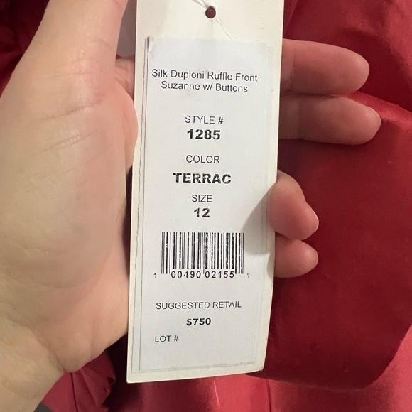 Nina Mclemore Silk Dupioni Ruffle Suzanne - Size 12 - NWT - Picture 3 of 11